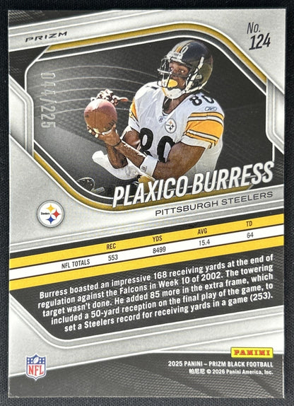Plaxico Burress 2025 Panini Prizm Black Football /225 Steelers