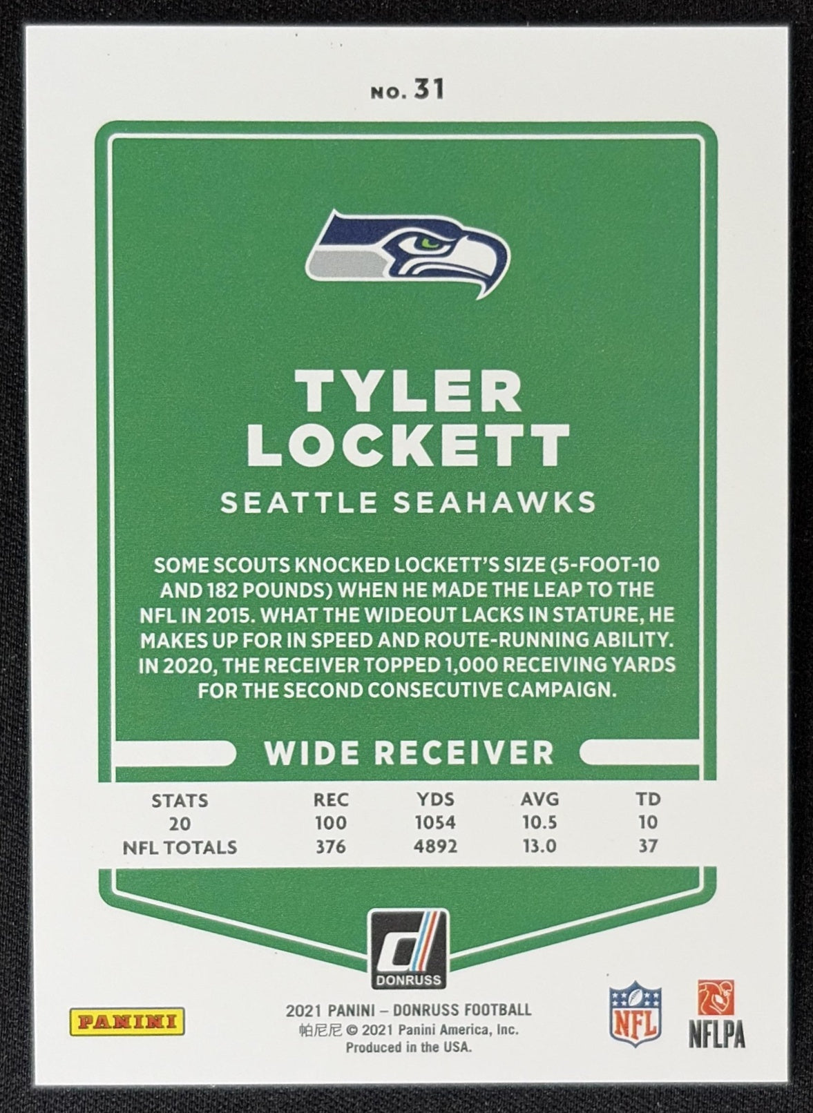 Tyler Lockett 2021 Panini Donruss Press Proof Premium Seahawks - Seattle Seahawks