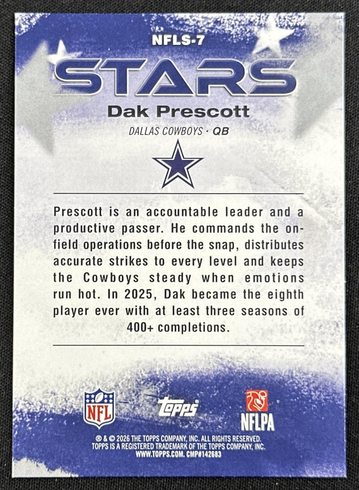 Dak Prescott 2026 Topps Flagship NFL Stars Cowboys