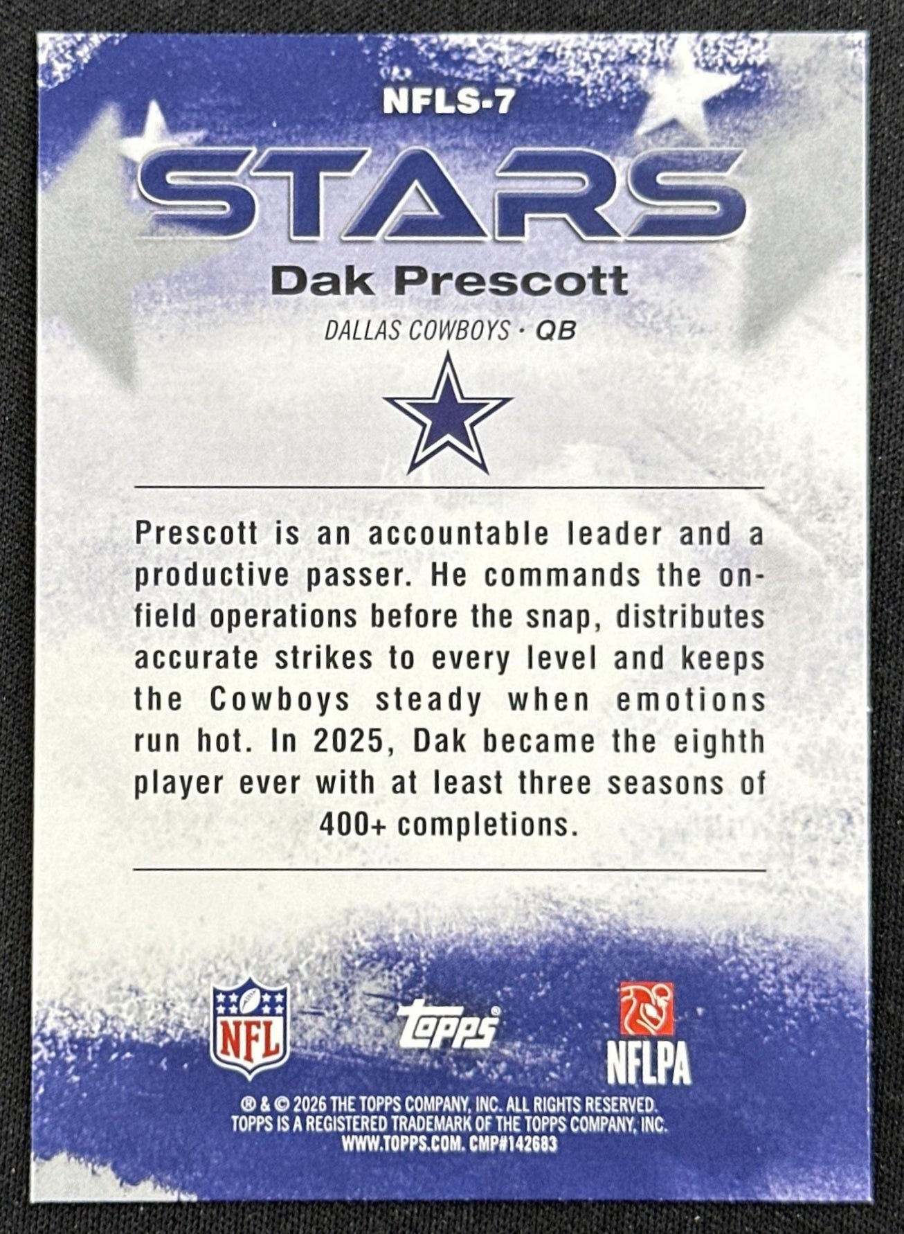 Dak Prescott 2026 Topps Flagship NFL Stars Cowboys