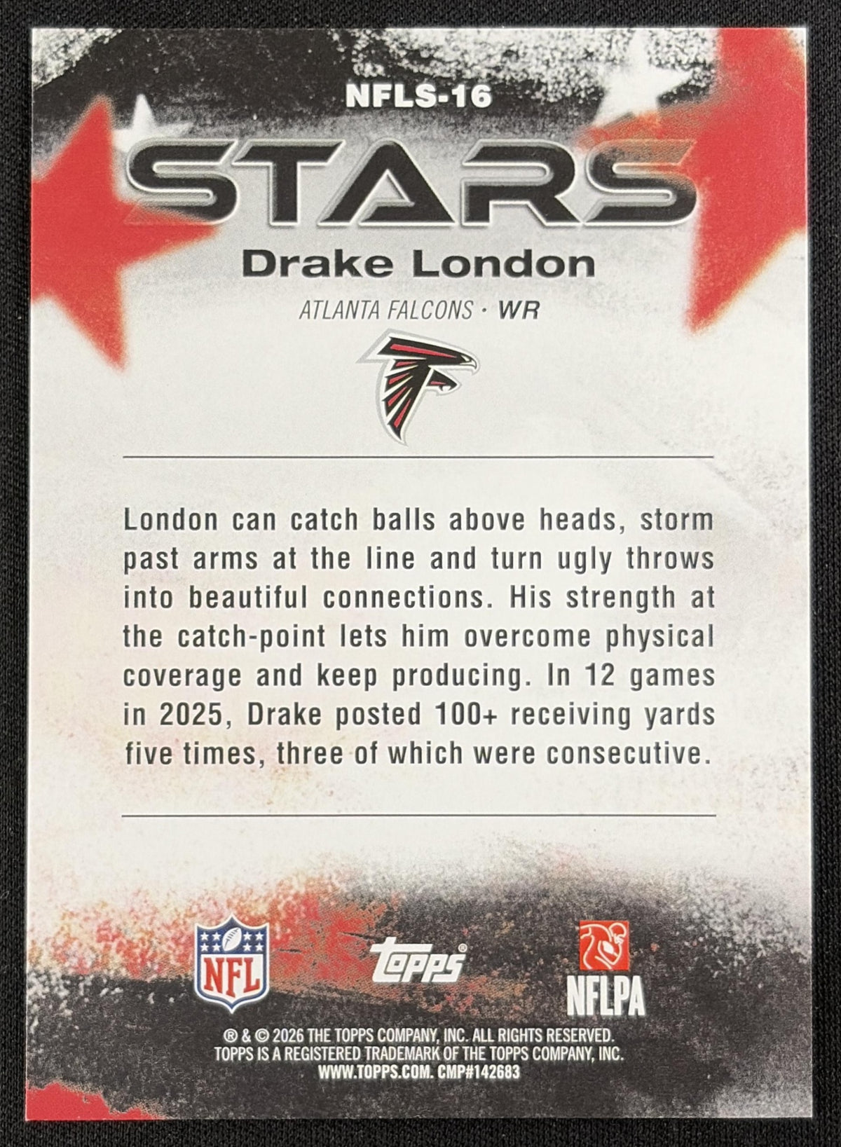 Drake London 2026 Topps NFL Stars Falcons