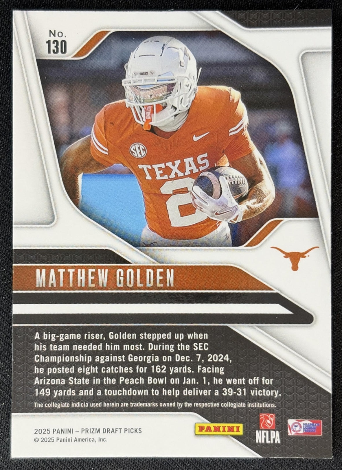 Matthew Golden 2025 Panini Prizm Draft Picks Packers back