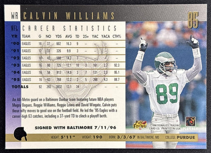 Calvin Williams 1996 Donruss Ravens back