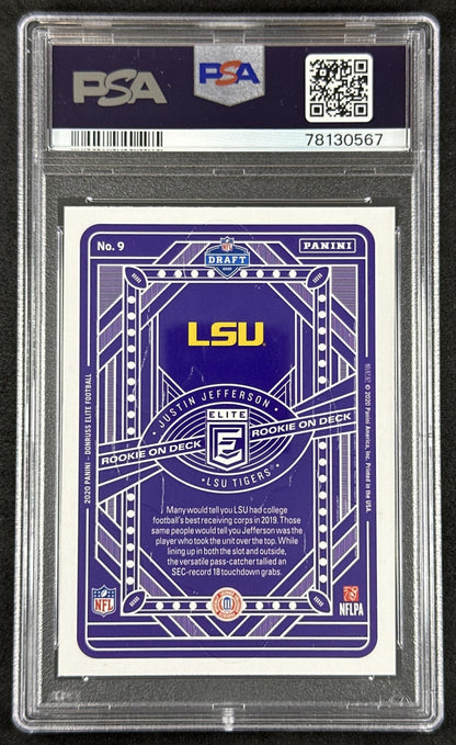Justin Jefferson 2020 Panini Donruss Elite Rookie on Deck PSA 10