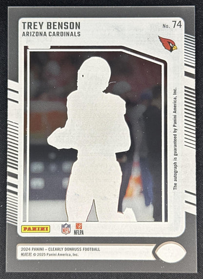 Trey Benson 2024 Panini Clearly Donruss Rated Rookie Auto Cardinals Sports Trading Cards