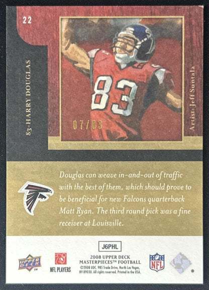 Harry Douglas 2008 Upper Deck Masterpieces Framed Silver /83 Falcons back