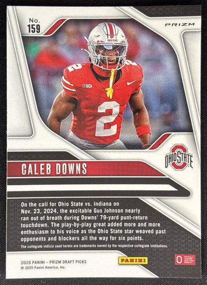 Caleb Downs 2025 Panini Prizm Draft Picks Red Ice Buckeyes Sports Trading Cards