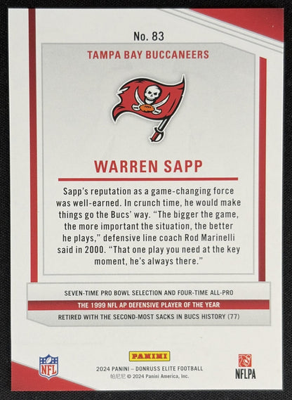 Warren Sapp 2024 Panini Donruss Elite Maroon /249 Buccaneers