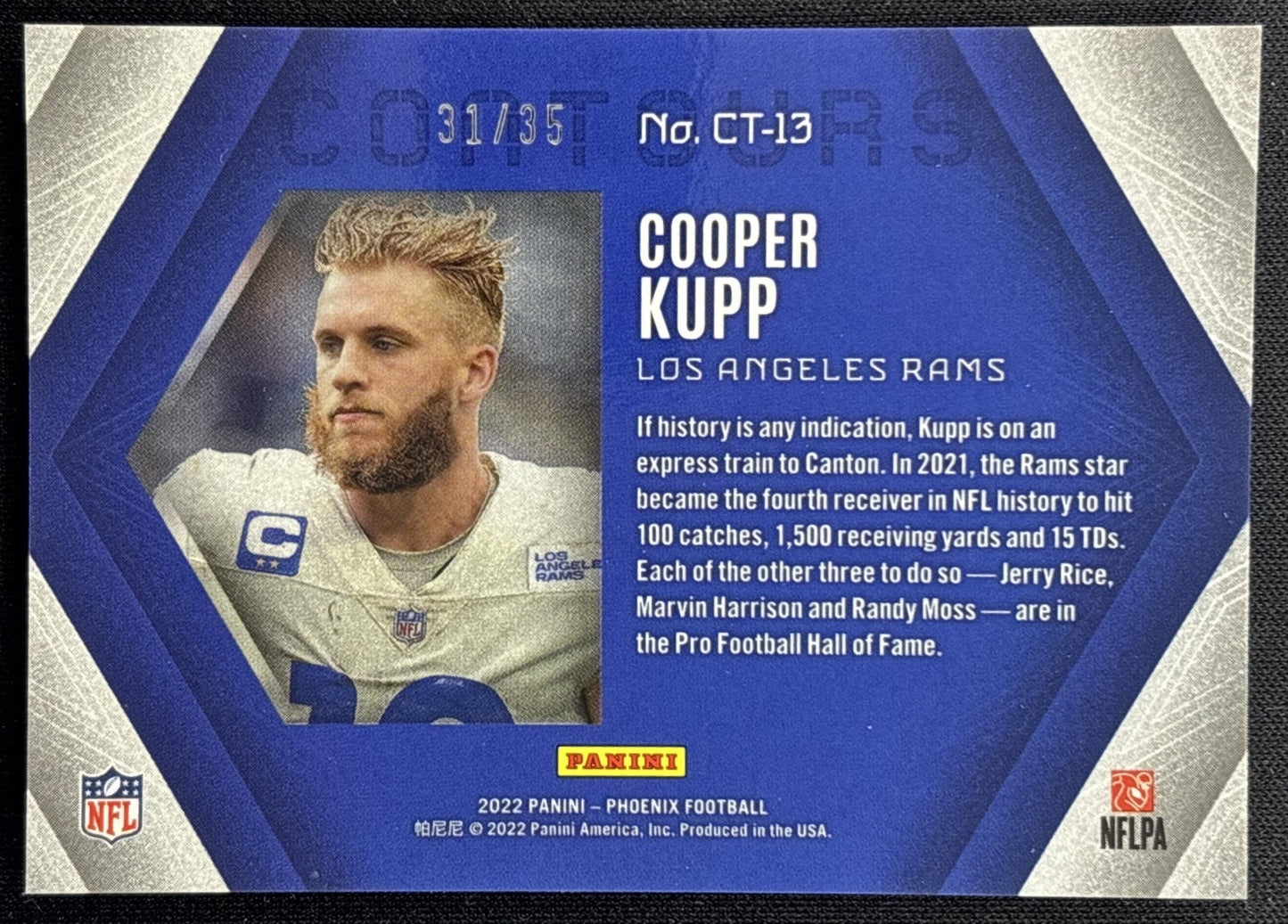 Cooper Kupp 2022 Panini Phoenix Contours Blue /35 Sports Trading Cards