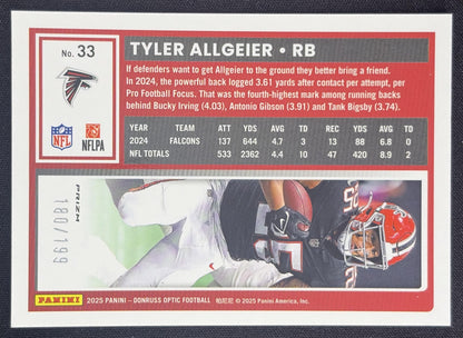 Tyler Allgeier 2025 Panini Donruss Optic Flex Prizm /199 Falcons