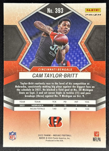Cam Taylor-Britt 2022 Panini Mosaic Green Bengals Sports Trading Cards