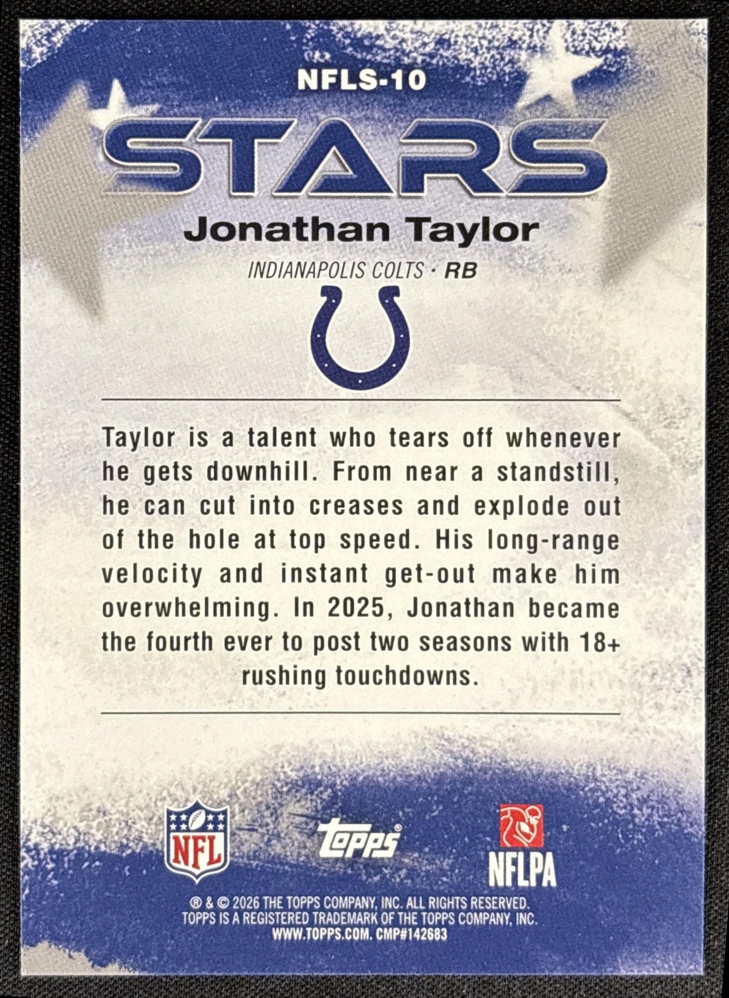 Jonathan Taylor 2026 Topps NFL Stars Colts