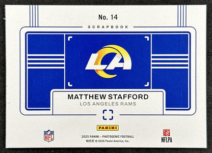 Matthew Stafford 2025 Panini PhotoGenic Scrapbook Rams Sports Trading Cards
