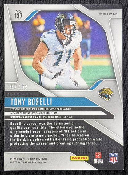 Tony Boselli 2024 Panini Prizm Blue Ice /99 Jaguars