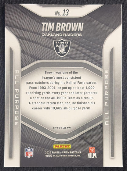 Tim Brown 2025 Panini Prizm All Purpose Silver Raiders Oakland Raiders