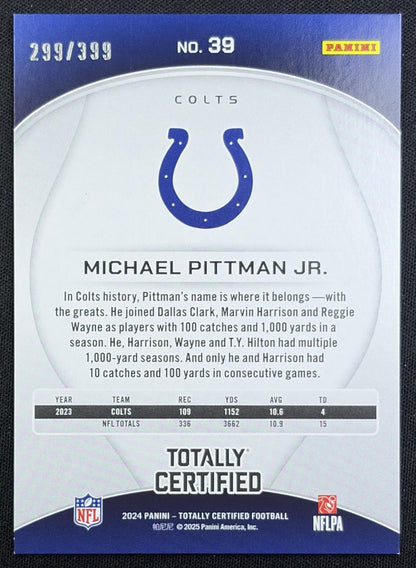 Michael Pittman Jr. 2020 Panini Certified /399 Colts Indianapolis Colts