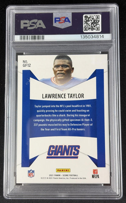 Lawrence Taylor 2021 Panini Score Game Face PSA 10 Giants 135034814 Sports Trading Card