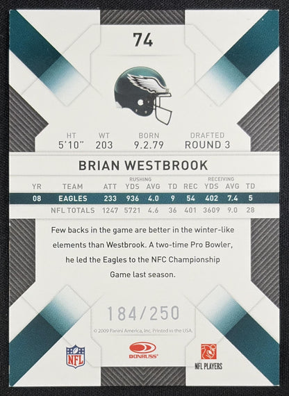Brian Westbrook 2009 Panini Donruss Threads Silver Holofoil /250 Eagles