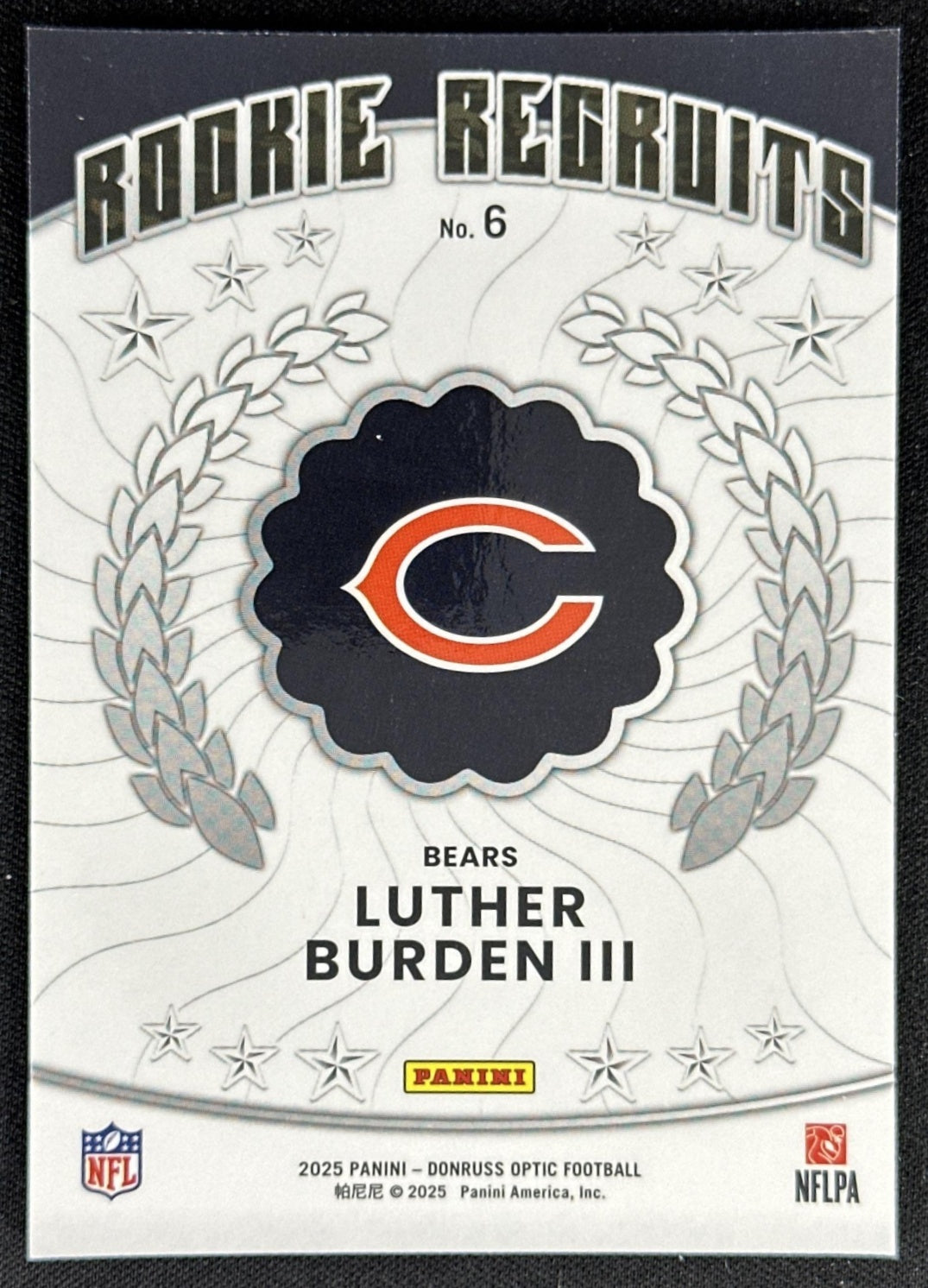 Luther Burden III 2025 Panini Donruss Optic Rookie Recruits Bears