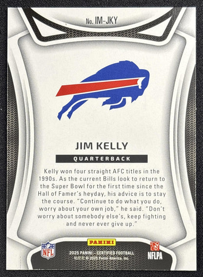 Jim Kelly 2025 Panini Certified Immortals Mirror Purple /299 Bills
