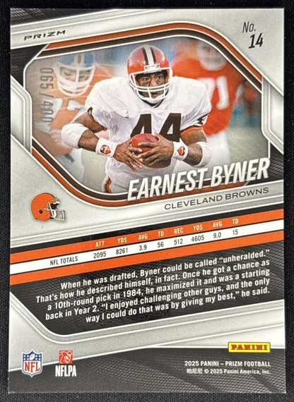 Earnest Byner 2025 Panini Prizm Pandora /400 Browns back