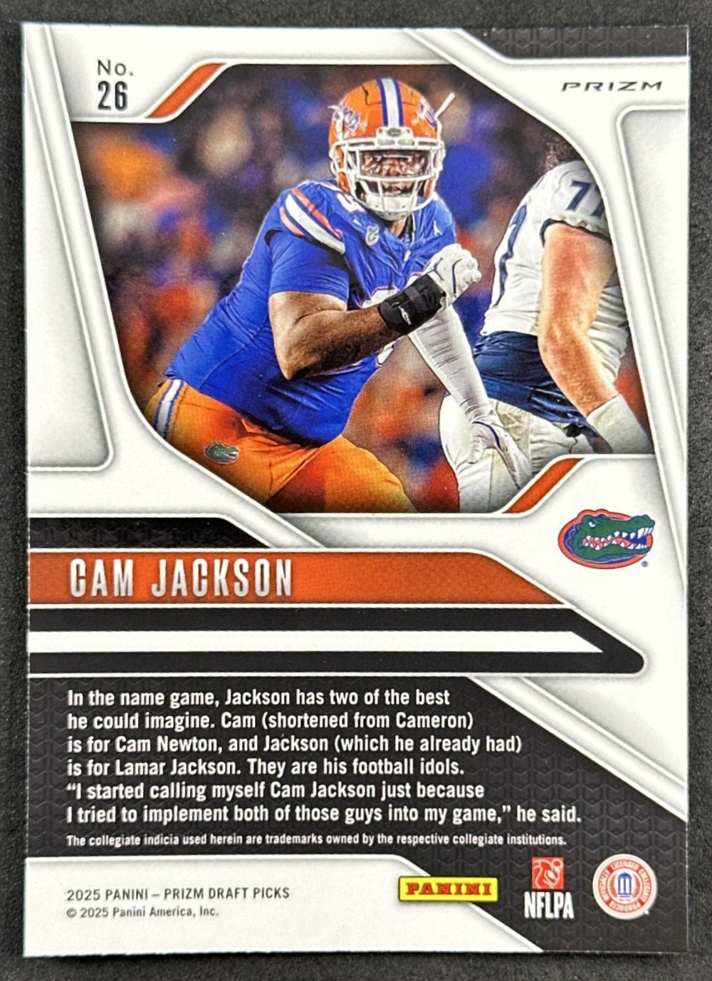 Cam Jackson 2025 Panini Prizm Draft Picks Purple Wave Gators Panthers