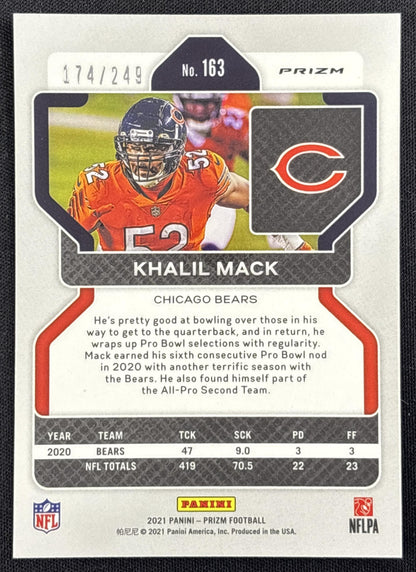 Khalil Mack 2021 Panini Prizm Orange /249 Bears