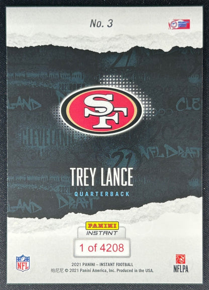 Trey Lance 2021 Panini Instant NFL Draft Night 49ers Sports Trading Cards