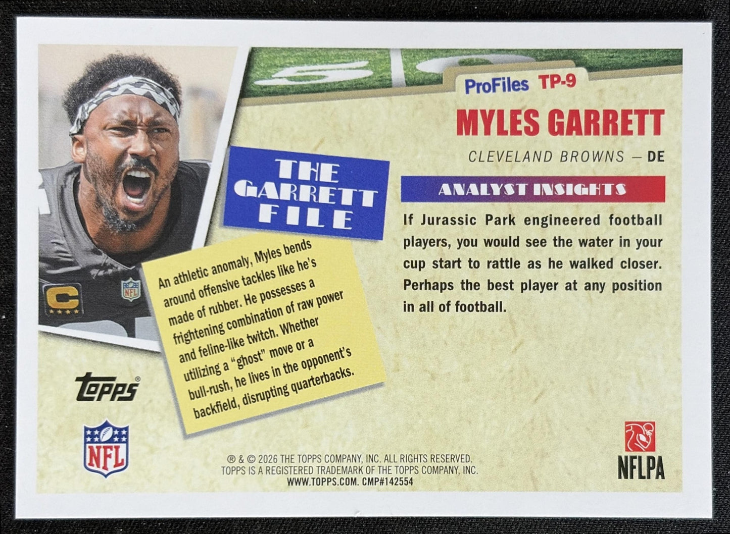 Myles Garrett 2026 Topps Profiles Browns back