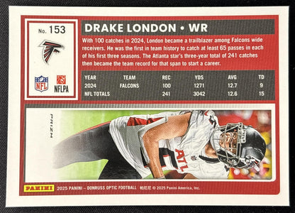 Drake London 2025 Panini Donruss Optic Holo Prizm Falcons