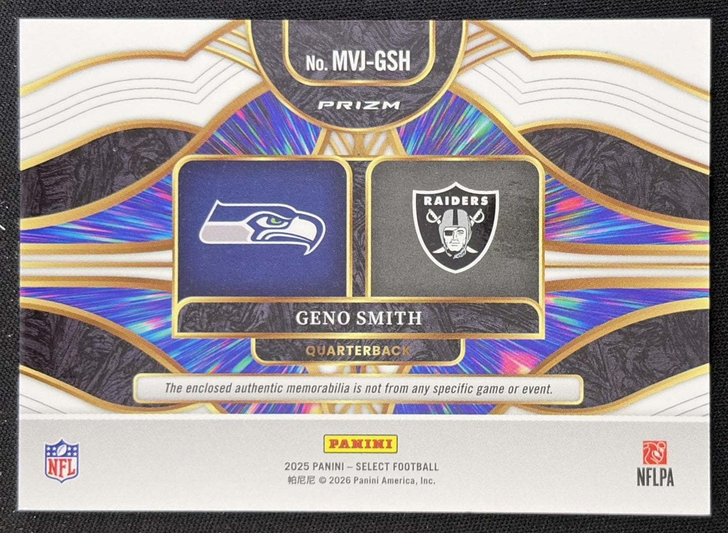 Geno Smith 2025 Panini Select Multiverse Jerseys Red Prizm