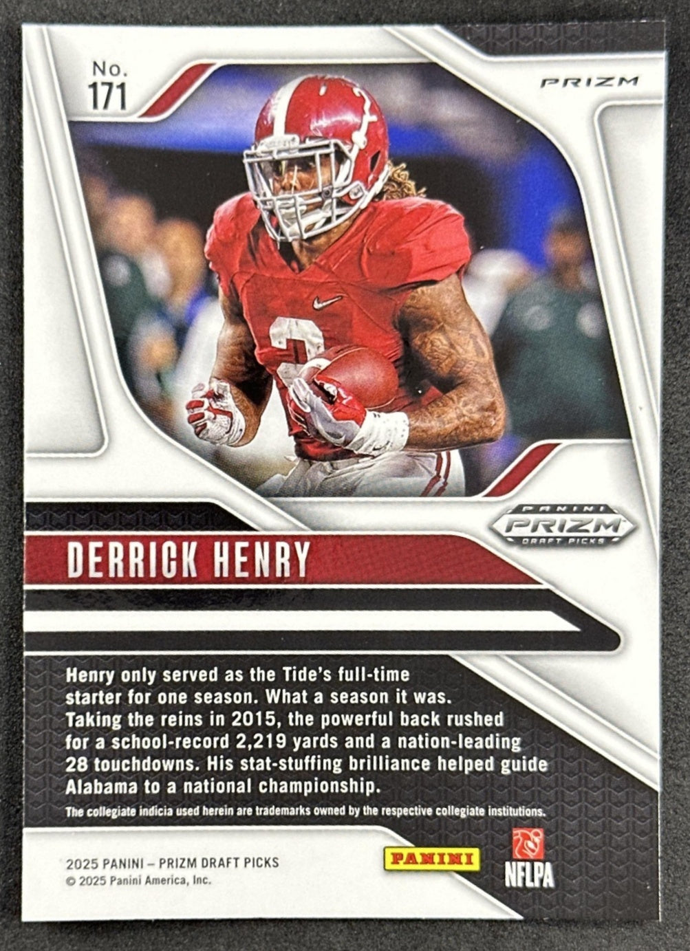 Derrick Henry 2025 Panini Prizm Draft Picks Purple Wave Crimson Tide Ravens
