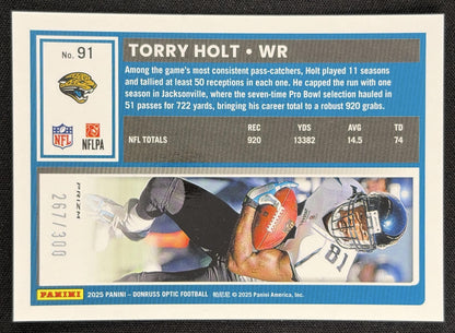 Torry Holt 2025 Panini Donruss Optic Wave Prizm /300 Jaguars back
