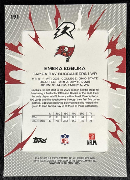 Emeka Egbuka 2025 Topps Resurgence Buccaneers back