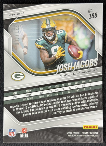 Josh Jacobs 2025 Panini Prizm Pandora /400 Packers Sports Trading Cards