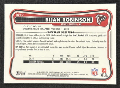 Bijan Robinson 2026 Bowman Chrome NFL Mojo Refractor Falcons