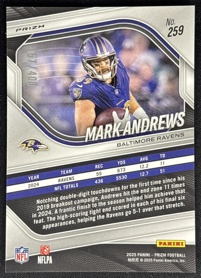 Mark Andrews 2025 Panini Prizm Pandora /400 Ravens Sports Trading Cards