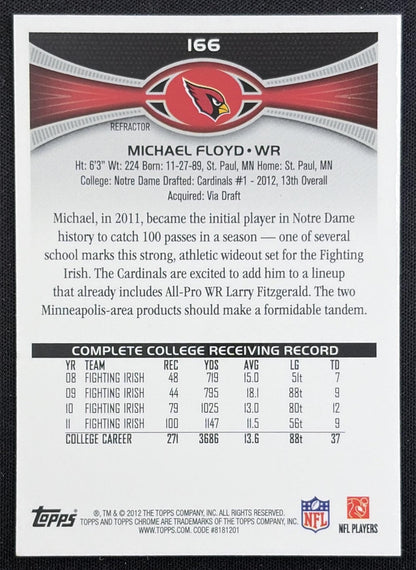 Michael Floyd 2012 Topps Chrome Xfractors Cardinals