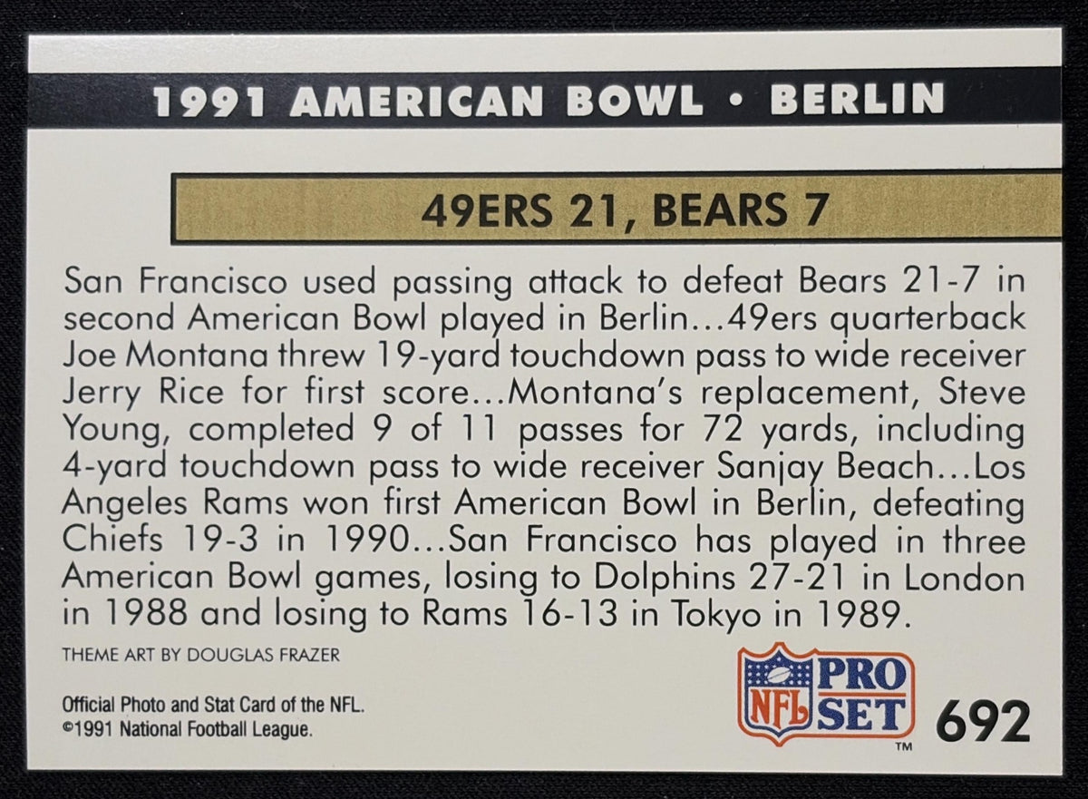 1991 American Bowl * Berlin NE 1991 Pro Set Cowboys - Back