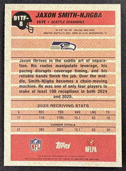 Jaxon Smith-Njigba 2026 Topps 1991 Crackle Foil Seahawks