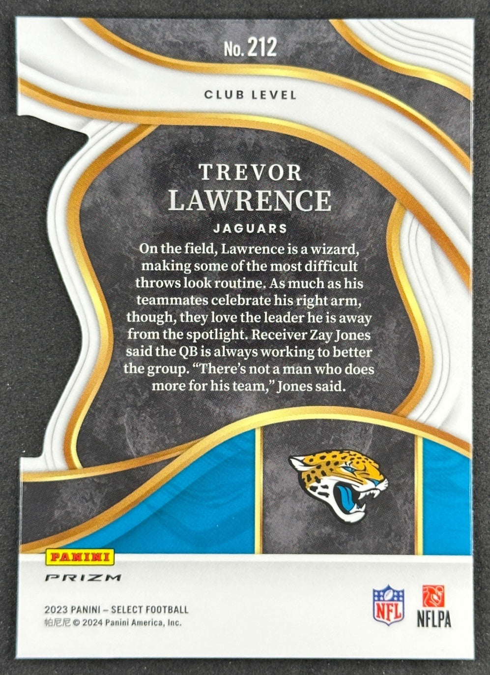 Trevor Lawrence 2023 Select Red and Yellow Prizms Die Cut Jaguars