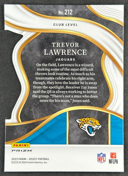 Trevor Lawrence 2023 Select Red and Yellow Prizms Die Cut Jaguars