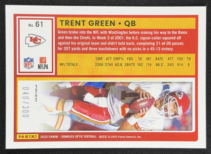 Trent Green 2025 Panini Donruss Optic Wave Prizm /300 Chiefs back