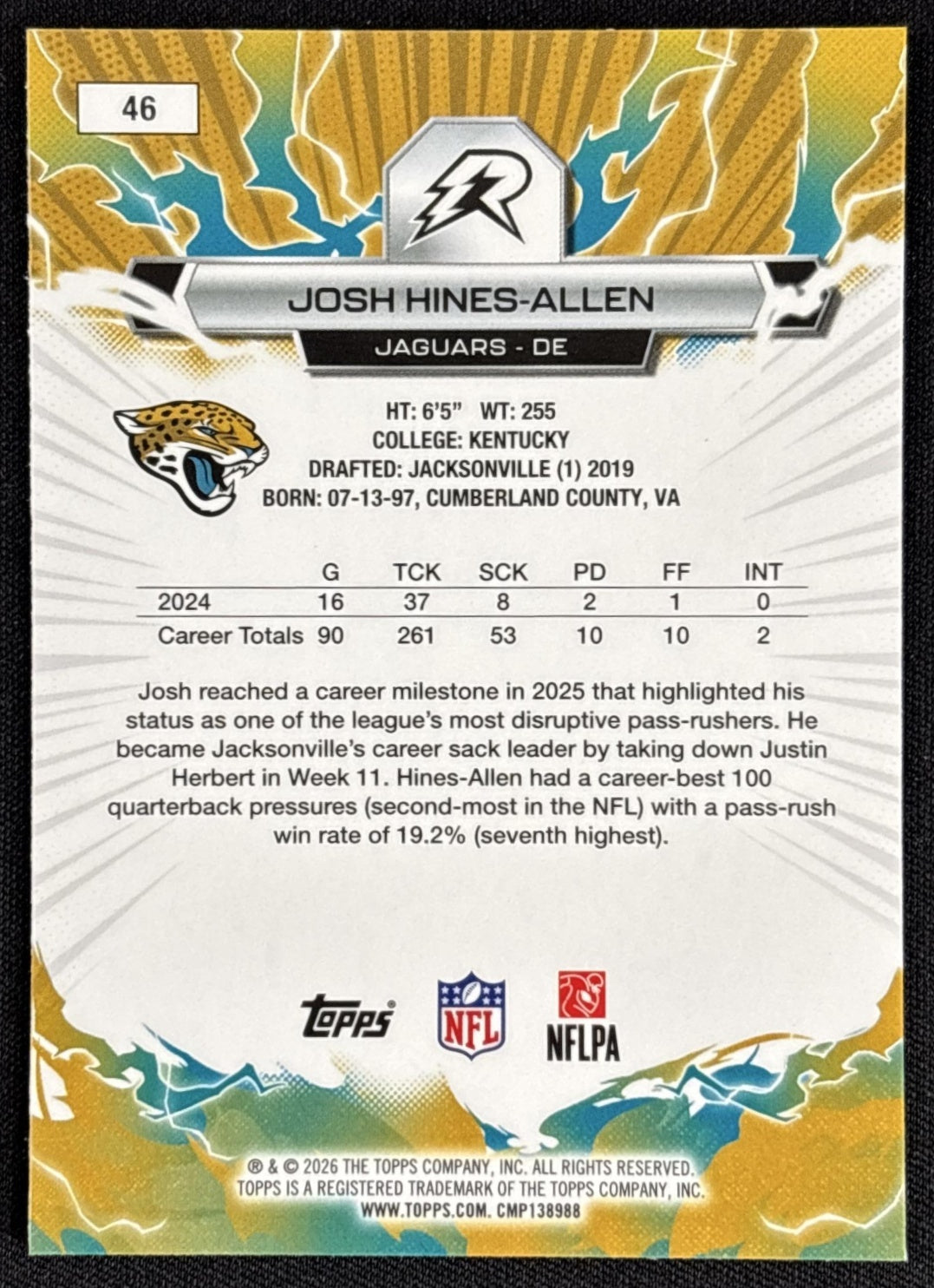 Josh Hines-Allen 2025 Topps Resurgence Jaguars