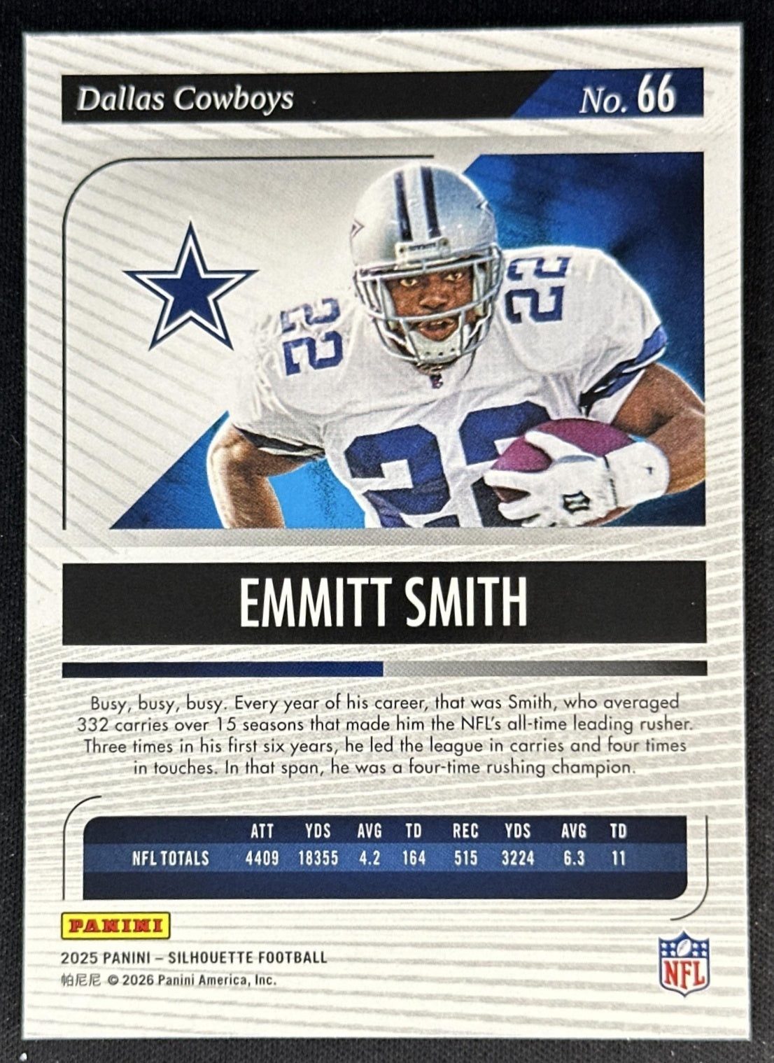 Emmitt Smith 2025 Panini Silhouette Cowboys