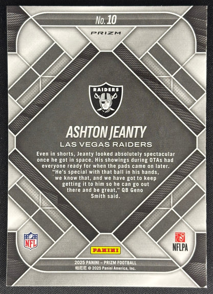 Ashton Jeanty 2025 Prizm Emergent Green Raiders