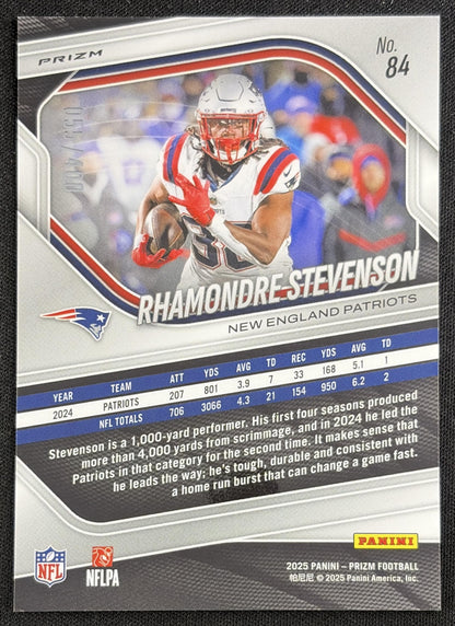 Rhamondre Stevenson 2025 Panini Prizm Pandora /400 Patriots
