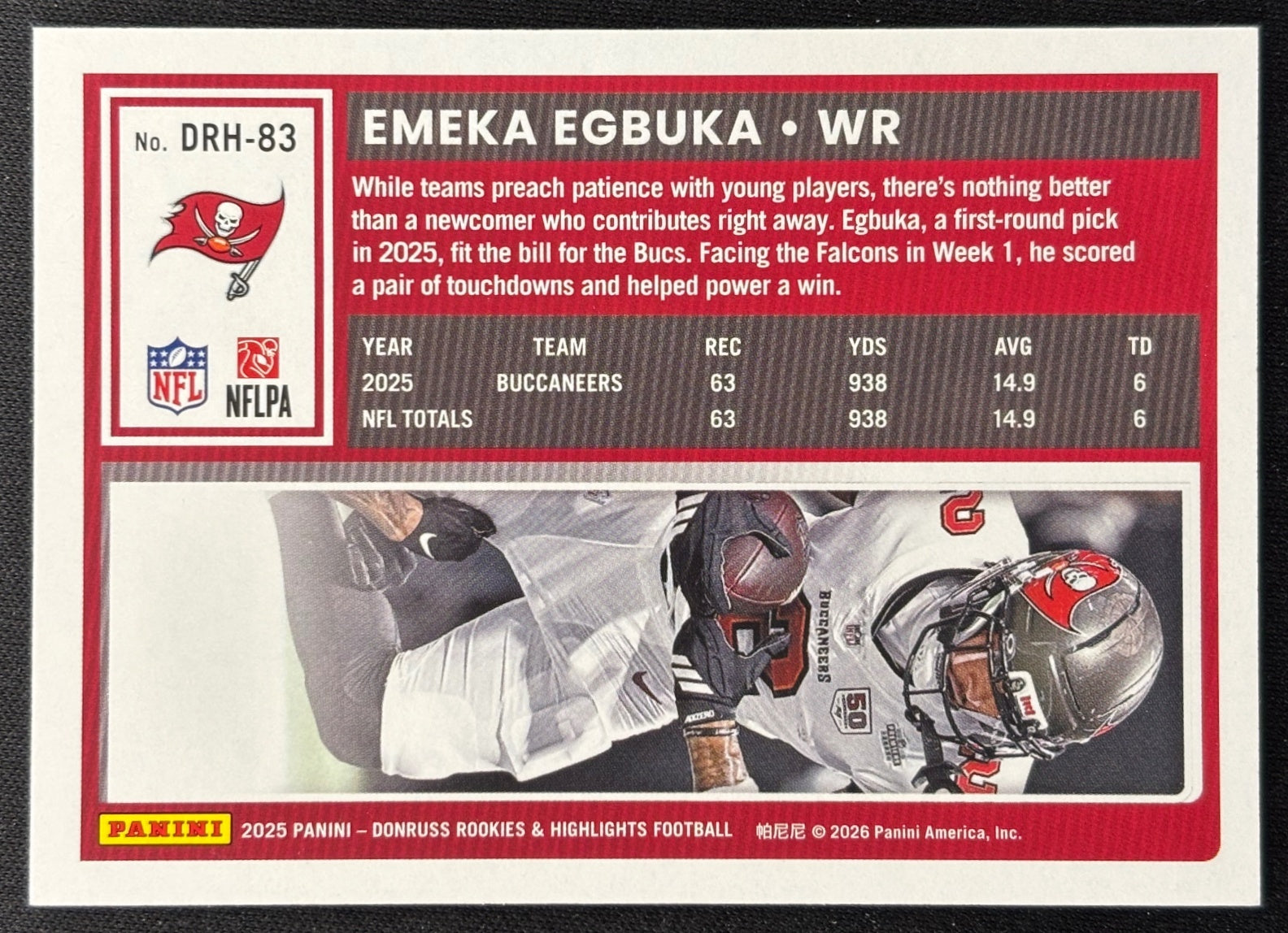 Emeka Egbuka 2025 Donruss Rookies & Highlights Green /5 Buccaneers