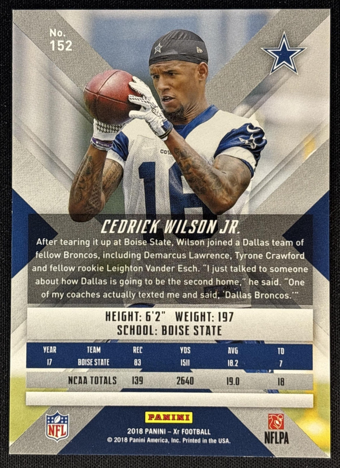 Cedrick Wilson Jr. 2018 Panini XR Red /299 Cowboys Sports Trading Cards