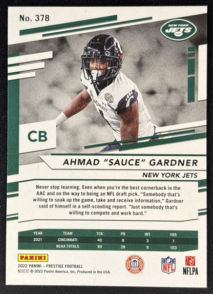 Ahmad "Sauce" Gardner 2022 Panini Prestige Jets
